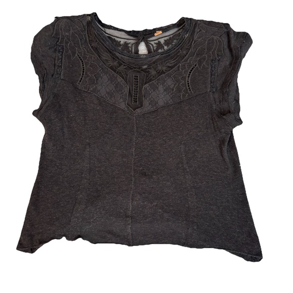 Free People Tops - FREE PEOPLE Black Lace Top size XS Whimsigoth‎ Fairy Bohemian